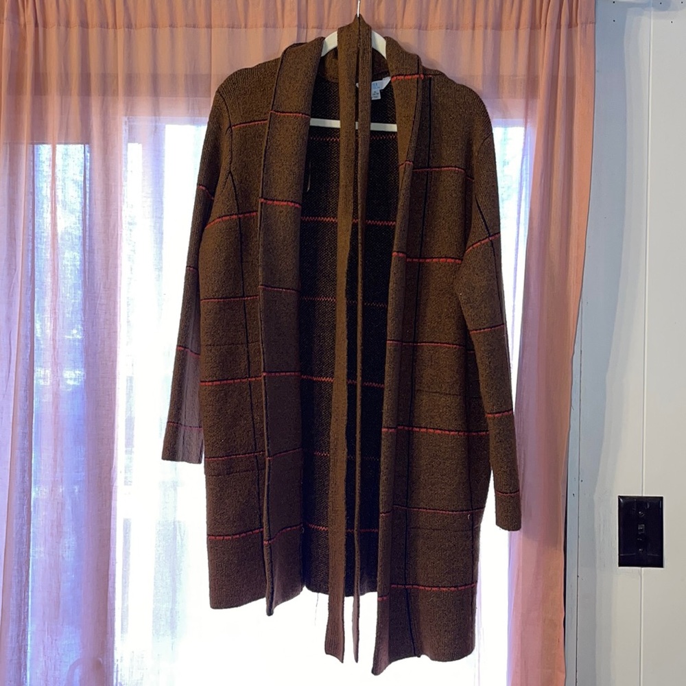 XL Brown Belted Cardigan